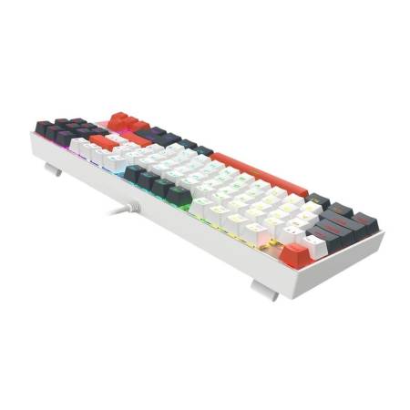 Механична геймърска клавиатура Redragon Kumara K552WLR-RGB – бяла със сиво и оранжево RGB осветление
