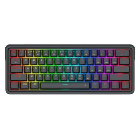 Механична геймърска клавиатура Redragon Ironguard K722-RGB RGB осветление сиви суичове - черна