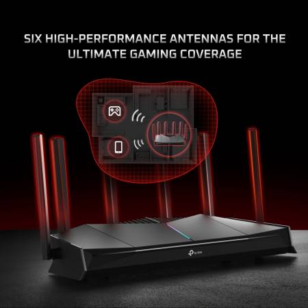 Двубандов Wi-Fi 7 геймърски рутер TP-Link Archer GE400 BE6500