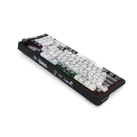 Bluetooth и безжична механична геймърска клавиатура Redragon Artemis Pro Anime K719GF-RGB-PRO RGB осветление - черно с бяло