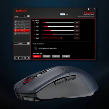 Безжична Bluetooth и кабелна геймърска мишка Redragon Fyzu Lite M995GB-LIT - черна със сиво