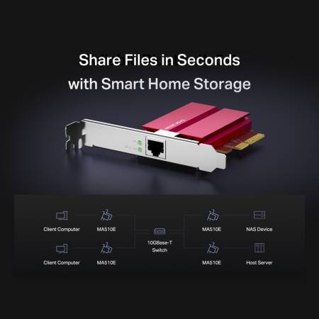 10 Gigabit PCle мрежов адаптер Mercusys MA510E