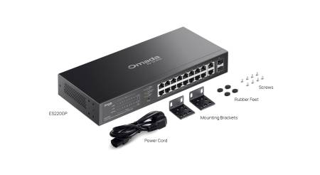 20-портов гигабитов лесно управляем комутатор TP-Link Omada ES220GP с 16 PoE+ порта