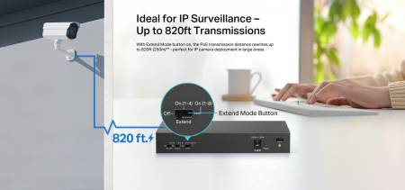 10-портов 10/100Mbps настолен комутатор TP-Link LS110P с 8 PoE+ порта