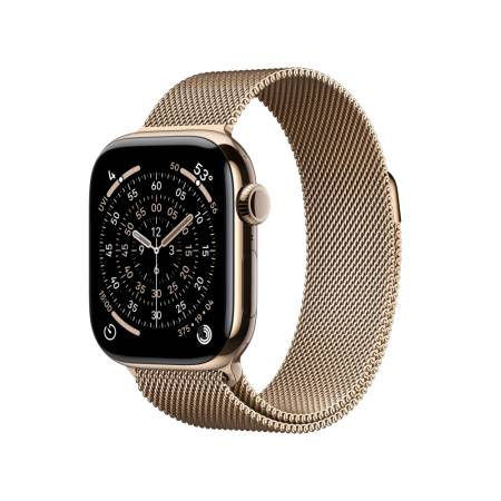 Apple Watch S11 Cellular 42mm Gold Titanium Case with Gold Milanese Loop