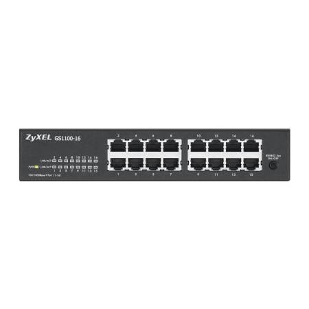 ZyXEL GS1100-16 v3 16-port Gigabit Unmanaged Switch + Lanberg patch cord CAT.6 FTP 3m