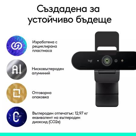 Уеб камера Logitech Brio 4K 960-001746 - черна