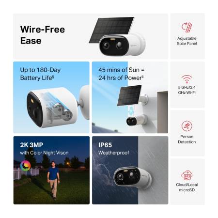 Комплект охранителна камера със соларно захранване Mercusys MC410 KIT