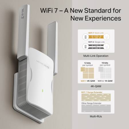 Удължител на обхват Wi-Fi 7 Mercusys ME25BE BE3600
