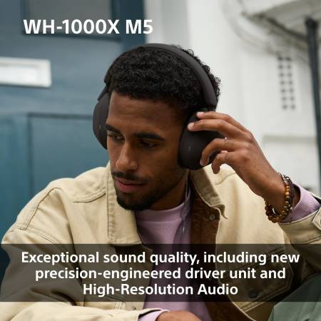 Слушалки с шумопотискане Sony WH-1000XM5 WH1000XM5SAB.CE7 - черни