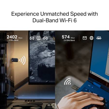 Двубандов Wi-Fi 6 безжичен USB адаптер Tp-Link&nbsp;Archer TX50U AX3000