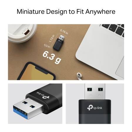 Двубандов Wi-Fi 6 безжичен USB адаптер Tp-Link&nbsp;Archer TX50U AX3000