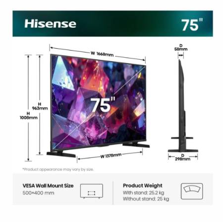 Hisense 75" E7S Pro