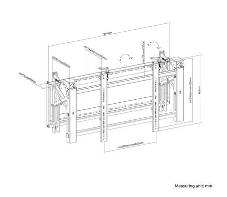 Neomounts Videowall wall mount 32-75" - pop-out - max 70 kg