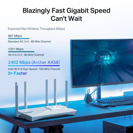 Гигабитов Wi-Fi 6 рутер TP-Link Archer AX56 AX3000