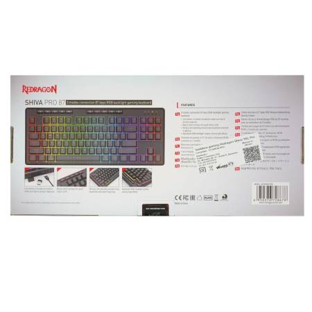 Геймърска клавиатура Redragon Shiva TKL Pro K516RGB-PRO с кабел и безжична Bluetooth