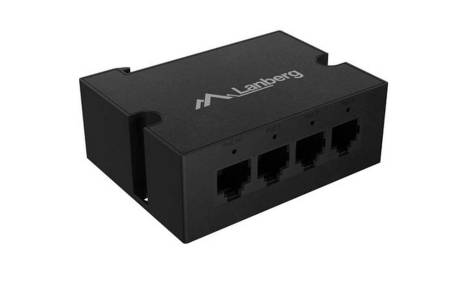 Lanberg Switch POE Extender DIN-GE4-BT-90W 1 x IN 3 x OUT Gigabit Ethernet DIN Rail BT 90W Metal Clips