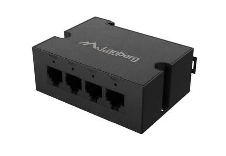 Lanberg Switch POE Extender DIN-GE4-BT-90W 1 x IN 3 x OUT Gigabit Ethernet DIN Rail BT 90W Metal Clips