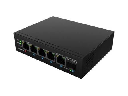 Lanberg Switch ILFE-4P-1Ge-1S-90 POE 1 x BT 3 x AT SFP/ETH DIN Unmanagment Fast Ethernet