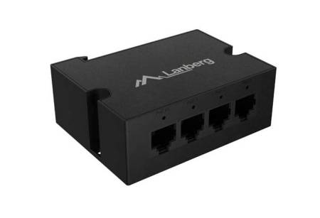 Lanberg Switch POE Extender DIN-FE4-AT-30W 1 x IN 3 x OUT Fast Ethernet DIN Rail AT 30W Metal Clips