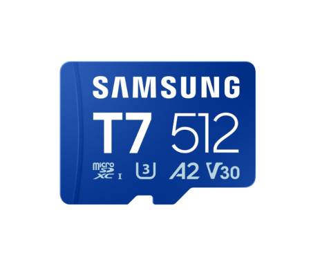 Samsung 512GB micro SD Card T7 UHS-I Transfer Speed up to 170MB/s Class 10 U3 V30 A2