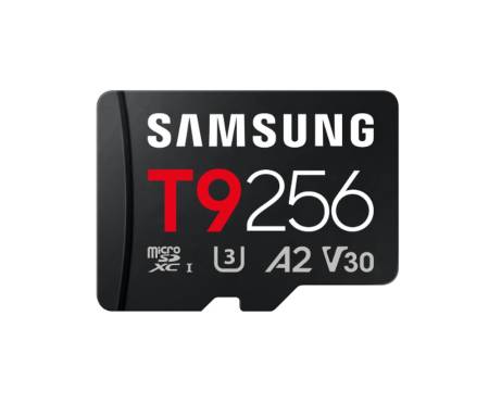 Samsung 256GB micro SD Card T9 UHS-I Read 200MB/s - Write 130MB/s Class 10 U3 V30 A2 with USB Reader