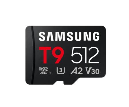 Samsung 512GB micro SD Card T9 UHS-I Read 200MB/s - Write 130MB/s Class 10 U3 V30 A2 with USB Reader