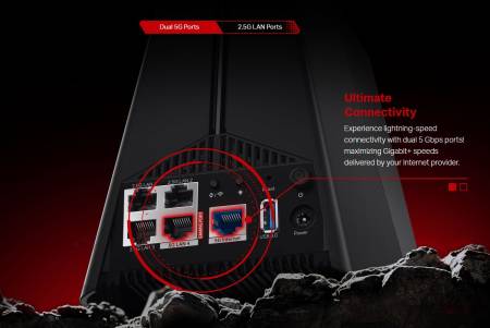 Трибандов Wi-Fi 7 геймърски рутер TP-Link Archer GE550 BE9300