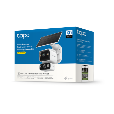 Соларен комплект Pan/Tilt охранителна камера с два обектива TP-Link Tapo C645D KIT