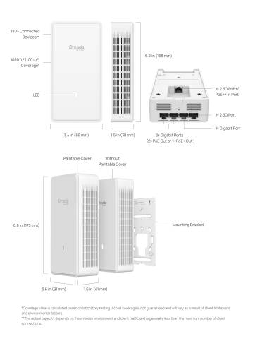 Wi-Fi 7 Точка за достъп за стенен монтаж TP-Link EAP775-Wall BE9300