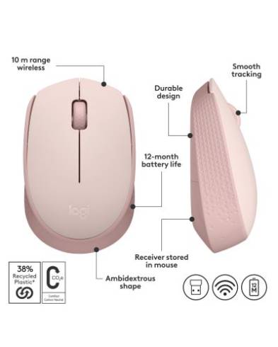 Мишка Logitech M171 Wireless Mouse - ROSE - EMEA-914 910-006865