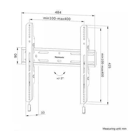 Neomounts Level-850 TV mount wall 40-75" - fixed - lockable - fast installation