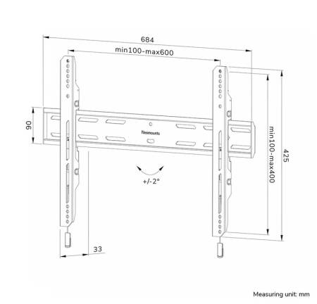 Neomounts Level-850 TV mount wall 42-86" - fixed - lockable - fast installation