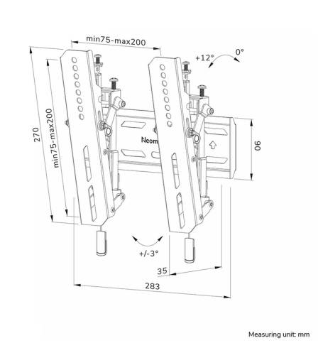 Neomounts Level-850 TV mount wall 24-65" - tiltable - lockable - fast installation