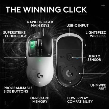 Безжична мишка Logitech Pro X2 Superstrike 910-007776