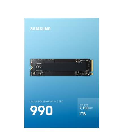 Samsung SSD 990 1TB PCIe 4.0 NVMe M.2 V-NAND Read 7150 MB/s Write 6450 MB/s