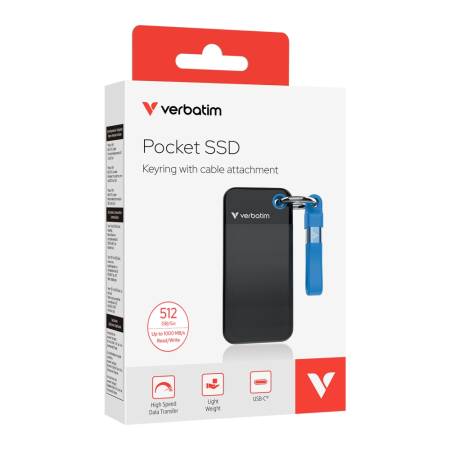 Verbatim Pocket SSD USB 3.2 Gen 2 512GB Black/Blue