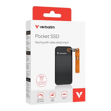 Verbatim Pocket SSD USB 3.2 Gen 2 512GB Black/Orange