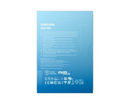 Samsung SSD 990 2TB PCIe 4.0 NVMe M.2 V-NAND Read 7250 MB/s Write 6450 MB/s