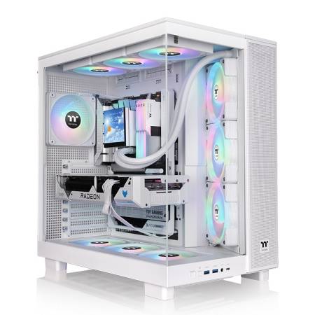 Thermaltake View 380 XL TG ARGB Snow + Thermaltake CT120 EX Reverse ARGB Sync PC Cooling Fan 3 Pack Magnetic Connect White