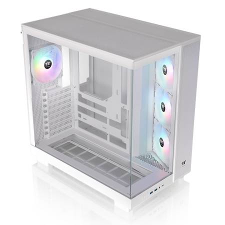 Thermaltake View 380 XL TG ARGB Snow + Thermaltake CT120 EX Reverse ARGB Sync PC Cooling Fan 3 Pack Magnetic Connect White