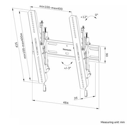 Neomounts Level-850 TV mount wall 40-75" - tiltable - lockable - fast installation