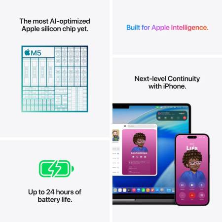Apple 14-inch MacBook Pro: Apple M5 chip with 10-core CPU and 10-core GPU
