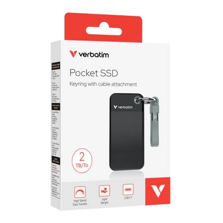 Verbatim Pocket SSD USB 3.2 Gen 2 2TB Black/Grey
